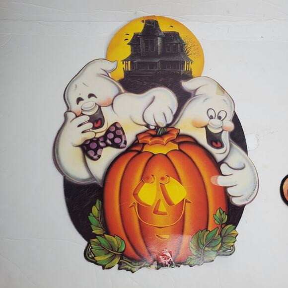 The Beistle Company 1983 Vintage Halloween Decorations Ghost Honeycomb Scarecrow - Picture 2 of 16